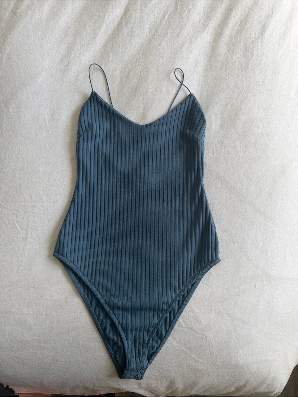 Sezane blue bodysuit